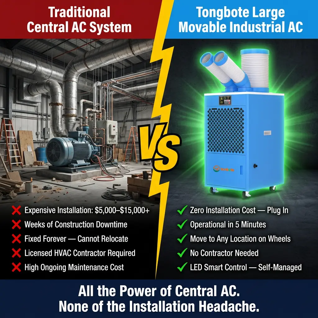 OEM/ODM портативті өнеркәсіптік айнымалы ток блогы құйғыш доңғалақ қоймасы сервер бөлмесі төтенше жағдайда уақытша салқындату машинасы
